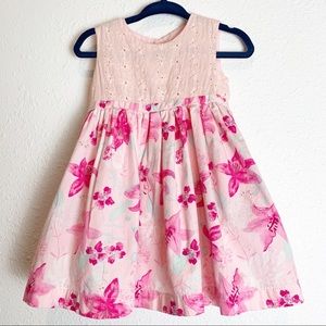 Pumpkin patch Pink floral dress 6-12 months